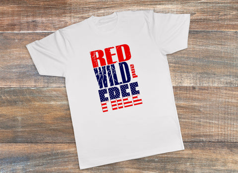 America Flag T-Shirt, 4th of July shirt, Red Wild and Free