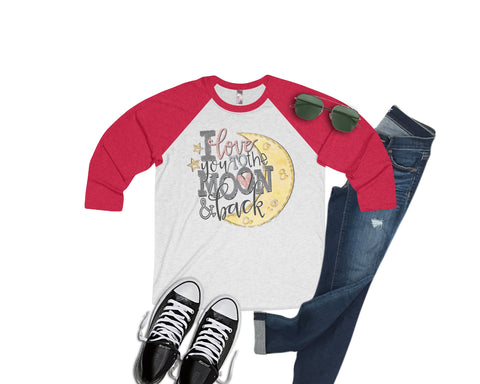 I love you to the moon Valentines Day Raglan Shirt