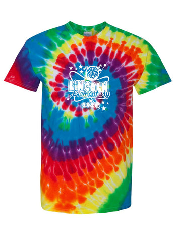 Wadsworth Lincoln Elementary Adult Tie Dye T-shirt