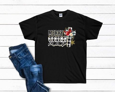 Merry Christmas Cross T-Shirt or Hoodie