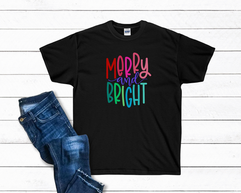 Merry and Bright Christmas T-Shirt or Hoodie