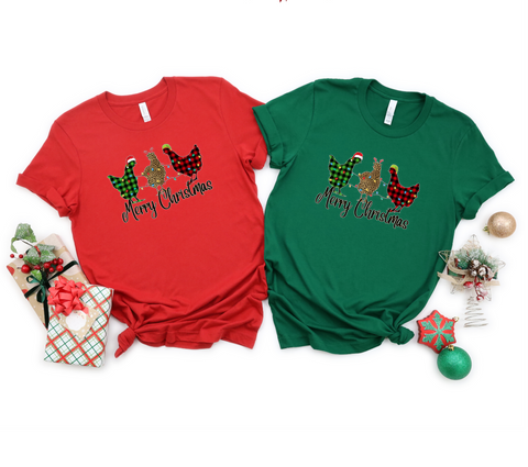 Merry Chicken Christmas T-Shirt or Hoodie
