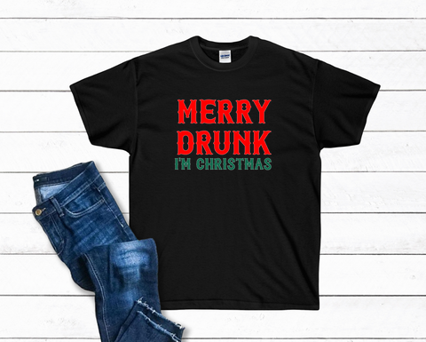 Merry Drunk I'm Christmas Cross T-Shirt or Hoodie