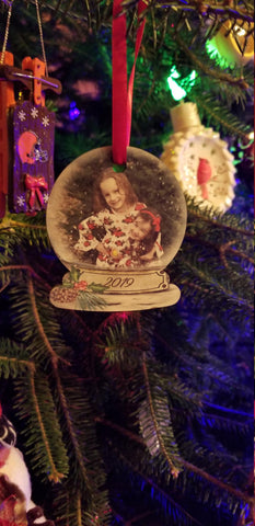 2021 Photo Christmas Snow Globe Ornament