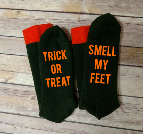Halloween Trick or Treat Smell my Feet Men Socks