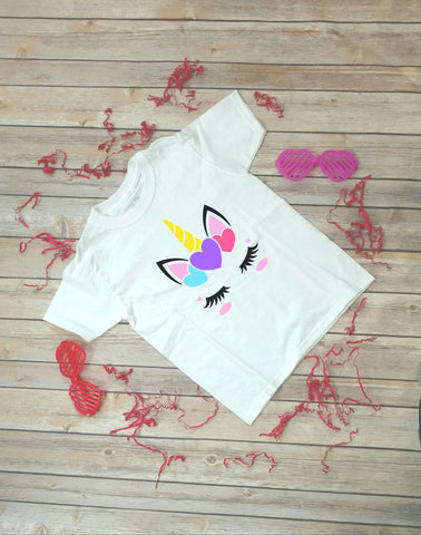 Unicorn Heart Valentine Kid Shirt