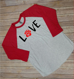 Wadsworth Grizzly Youth Cheer Love Raglan Shirt