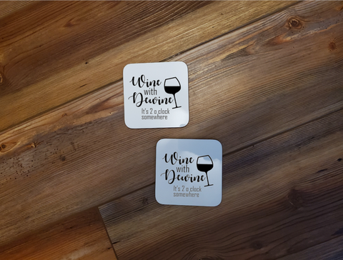 Wine with DeWine Coasters - Set of 2 Ohio coasters